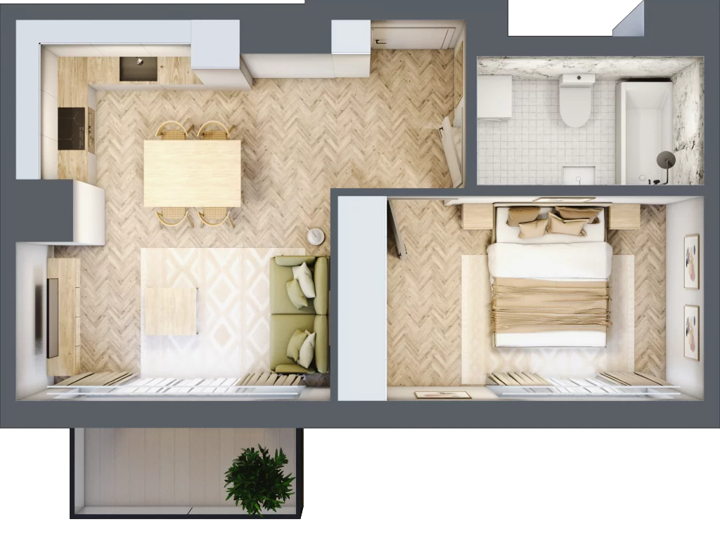 2 pokoje, mieszkanie 37,59 m², piętro 5, oferta nr A, Dzielnica Trust, Kielce, Na Stoku, ul. Gen. Władysława Sikorskiego