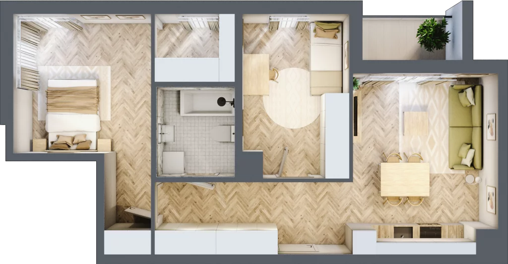 3 pokoje, mieszkanie 61,37 m², piętro 3, oferta nr B, Dzielnica Trust, Kielce, Na Stoku, ul. Gen. Władysława Sikorskiego