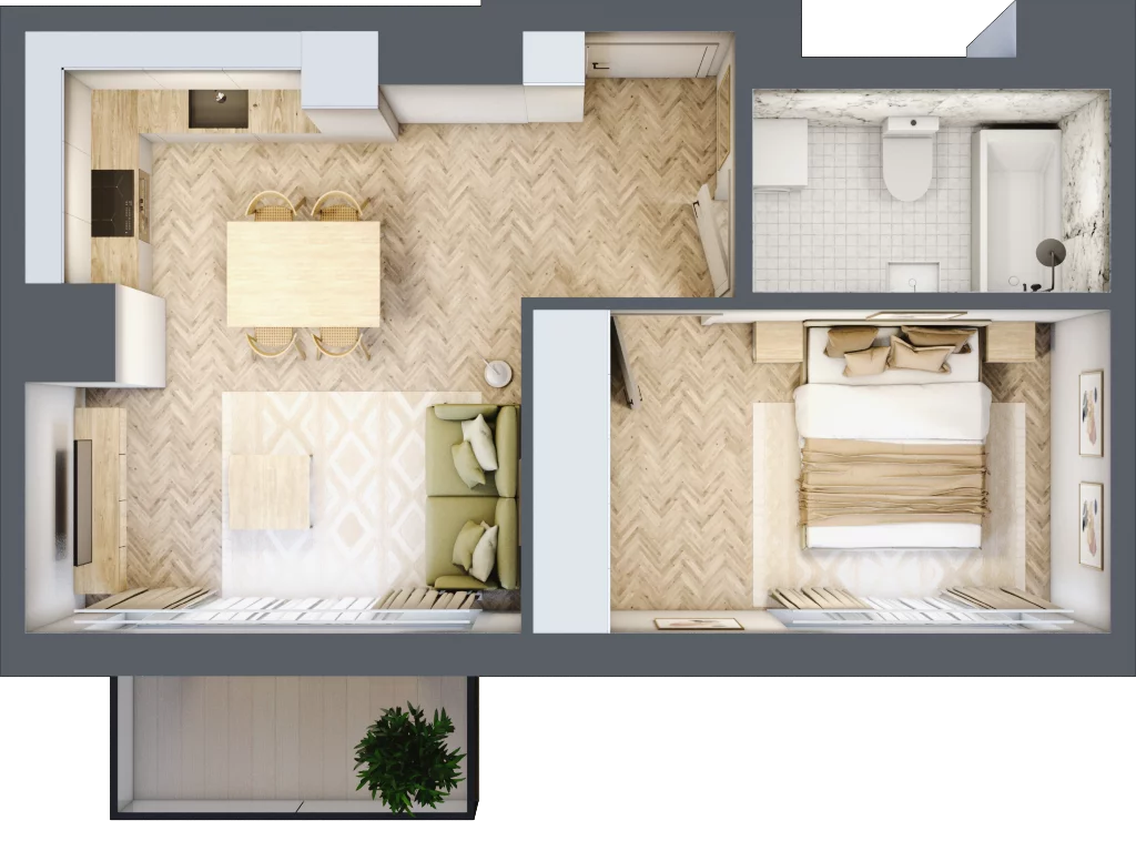 2 pokoje, mieszkanie 37,59 m², piętro 5, oferta nr B, Dzielnica Trust, Kielce, Na Stoku, ul. Gen. Władysława Sikorskiego