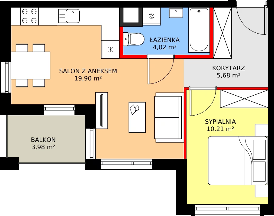 Zalety mieszkania 40.94 m², C - M.29