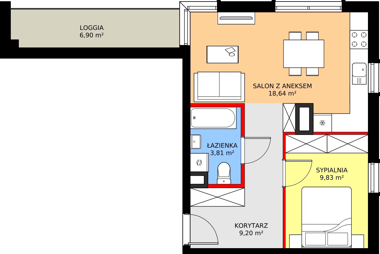Zalety mieszkania 42.66 m², D - M.17