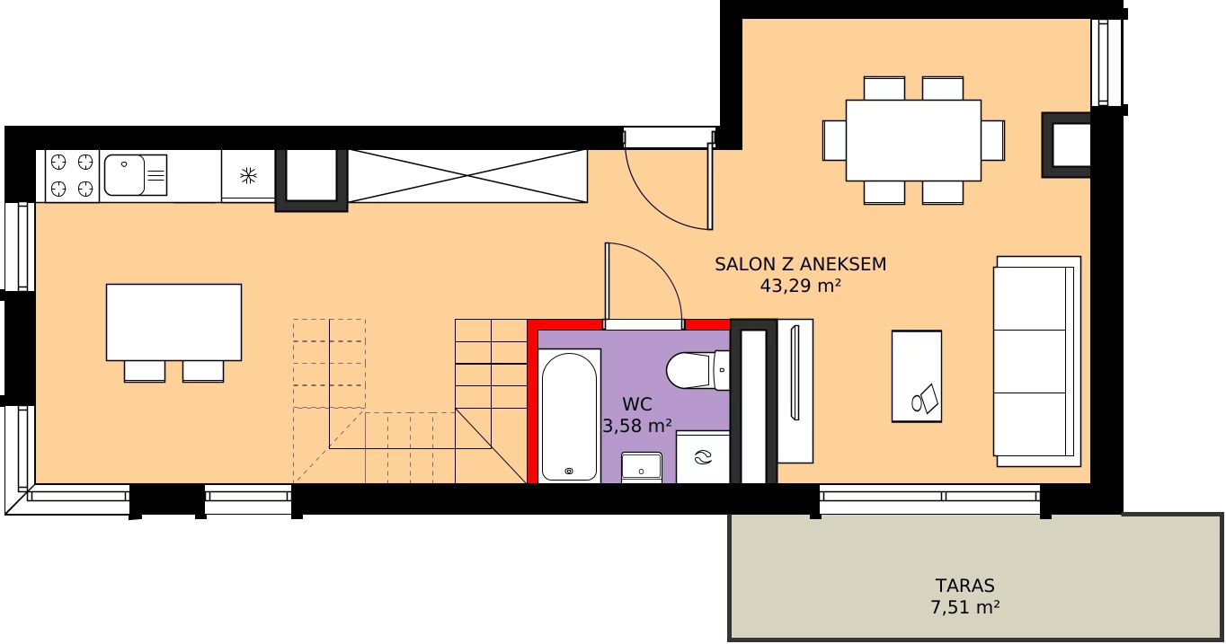 Zalety mieszkania 90.7 m², D - M.19