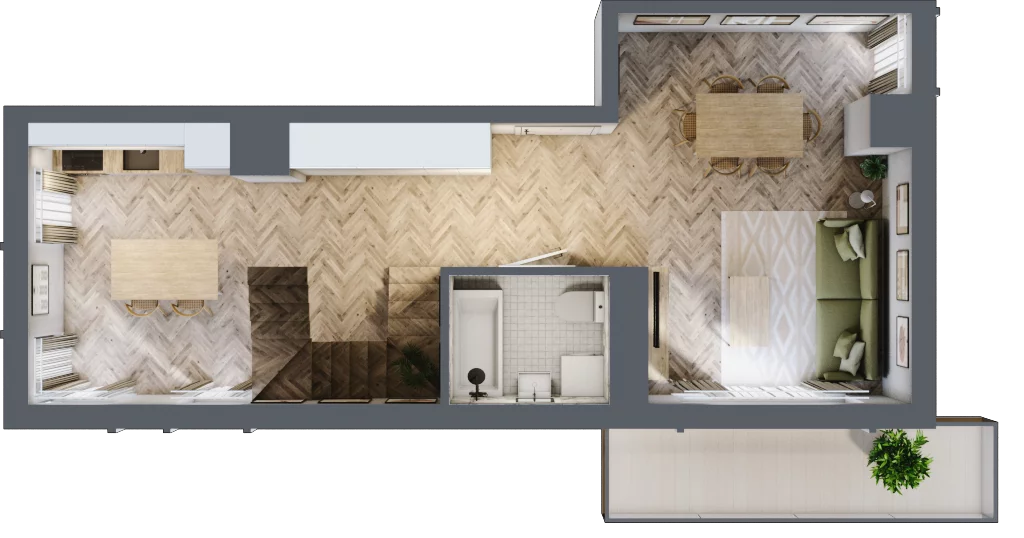 3 pokoje, mieszkanie 90,70 m², piętro 4, oferta nr D, Dzielnica Trust etap II, Kielce, Na Stoku, ul. Gen. Władysława Sikorskiego