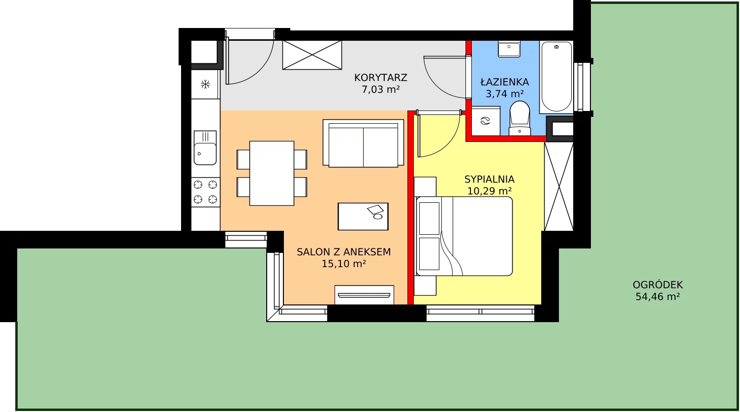 Zalety mieszkania 37.21 m², E - M.2