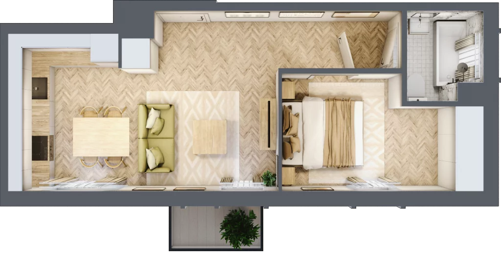 2 pokoje, mieszkanie 37,76 m², piętro 4, oferta nr E, Dzielnica Trust etap II, Kielce, Na Stoku, ul. Gen. Władysława Sikorskiego