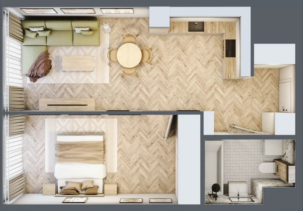 2 pokoje, mieszkanie 47,41 m², piętro 28, oferta nr M.404, O27 Apartamenty Opolska, Katowice, Śródmieście, ul. Opolska 27