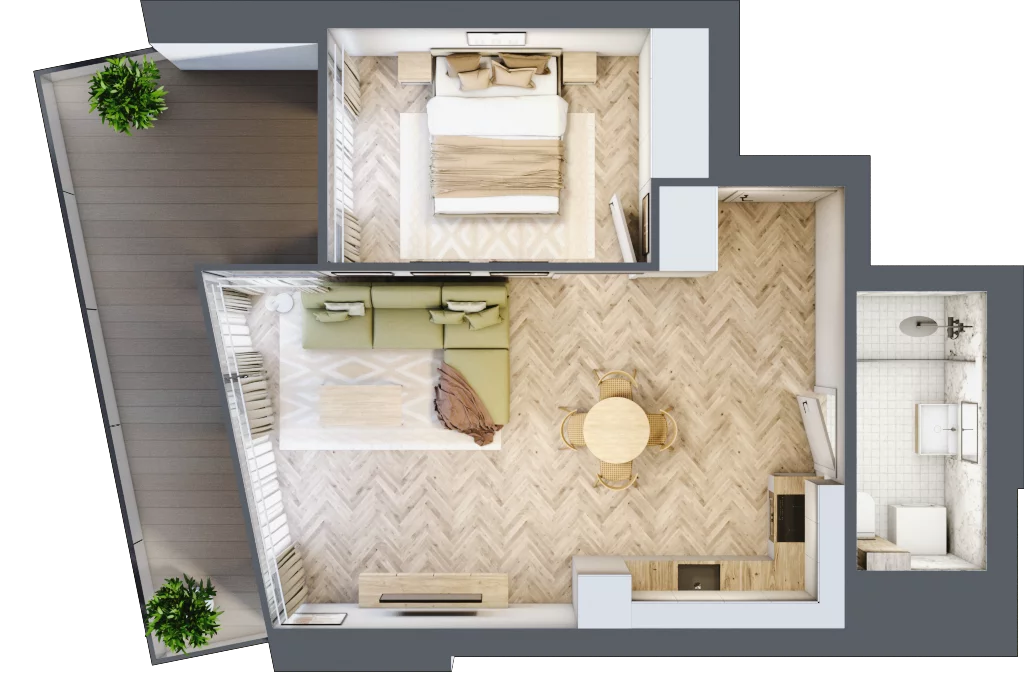 2 pokoje, apartament 44,78 m², piętro 8, oferta nr M.35, O27 Apartamenty Opolska, Katowice, Śródmieście, ul. Opolska 27