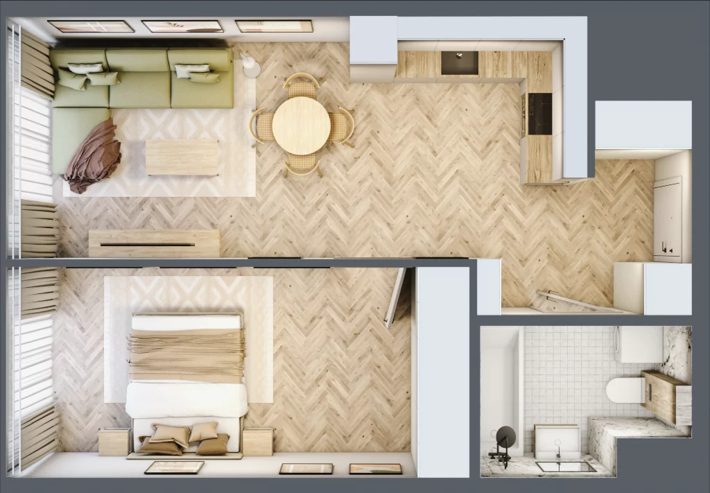 2 pokoje, mieszkanie 47,19 m², piętro 26, oferta nr M.374, O27 Apartamenty Opolska, Katowice, Śródmieście, ul. Opolska 27