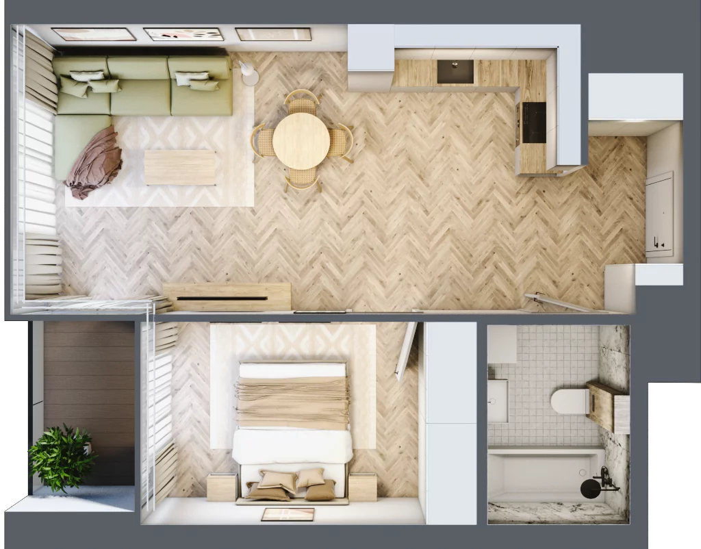 2 pokoje, mieszkanie 47,36 m², piętro 8, oferta nr M.48, O27 Apartamenty Opolska, Katowice, Śródmieście, ul. Opolska 27