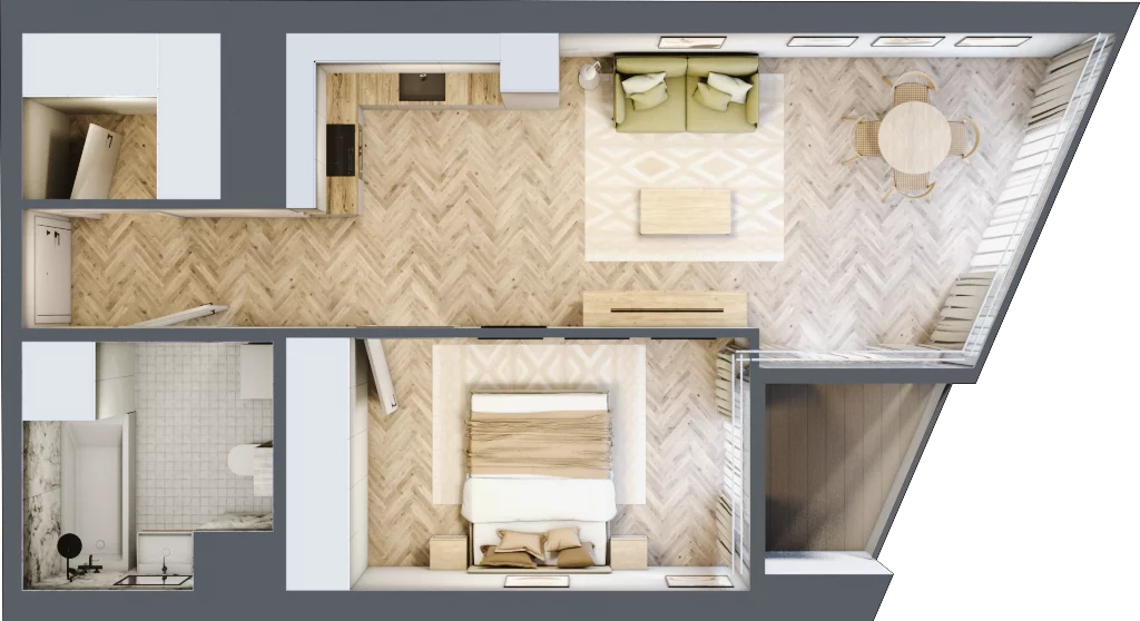 2 pokoje, apartament 50,36 m², piętro 7, oferta nr M.24, O27 Apartamenty Opolska, Katowice, Śródmieście, ul. Opolska 27