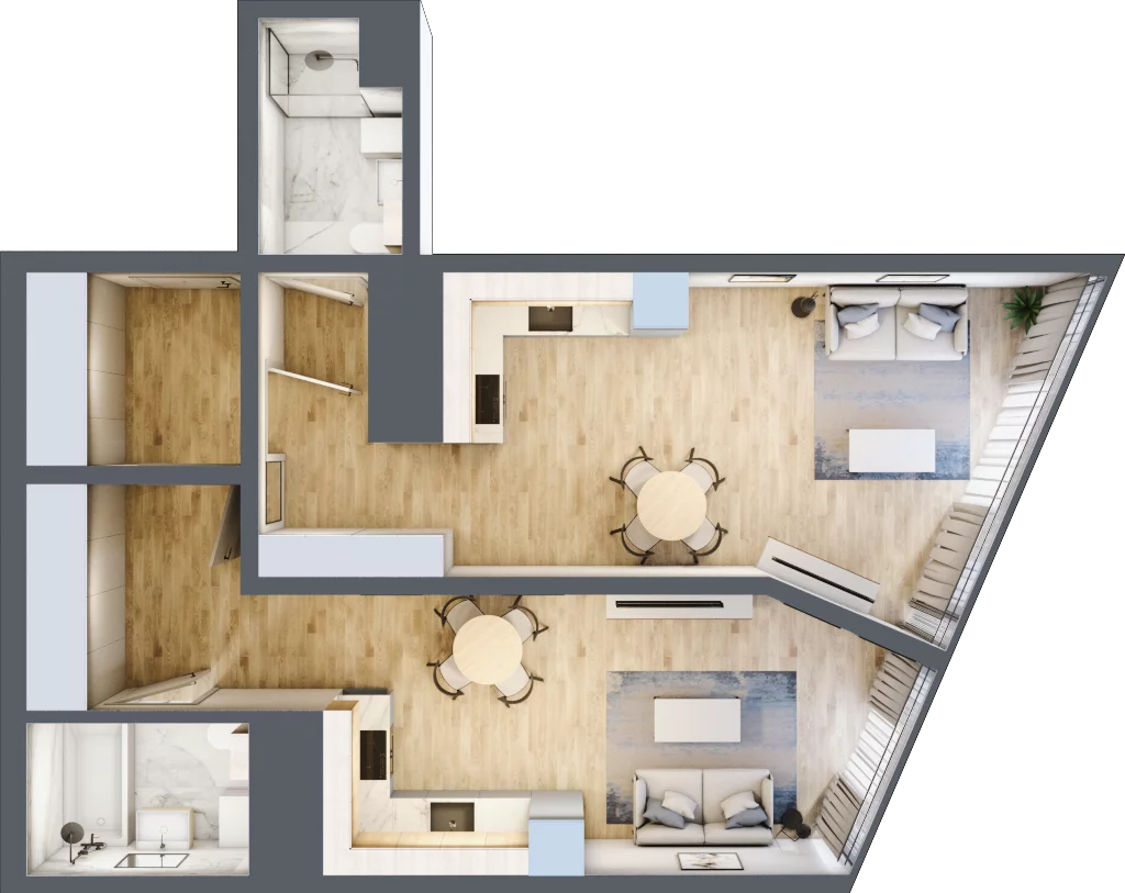 2 pokoje, mieszkanie 64,96 m², piętro 28, oferta nr M.397, O27 Apartamenty Opolska, Katowice, Śródmieście, ul. Opolska 27