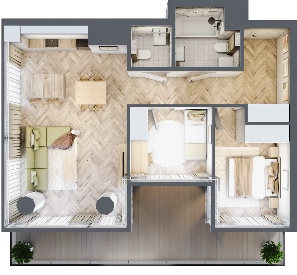 3 pokoje, mieszkanie 67,95 m², piętro 9, oferta nr M.63, O27 Apartamenty Opolska, Katowice, Śródmieście, ul. Opolska 27