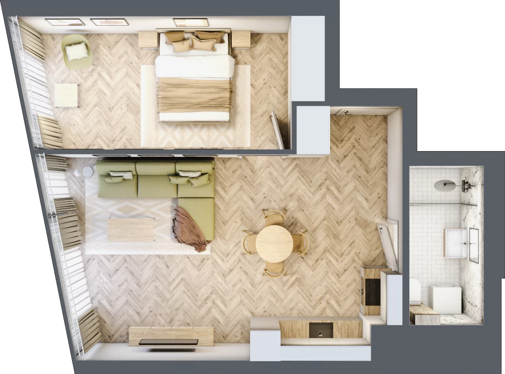 2 pokoje, apartament 49,15 m², piętro 17, oferta nr M.197, O27 Apartamenty Opolska, Katowice, Śródmieście, ul. Opolska 27