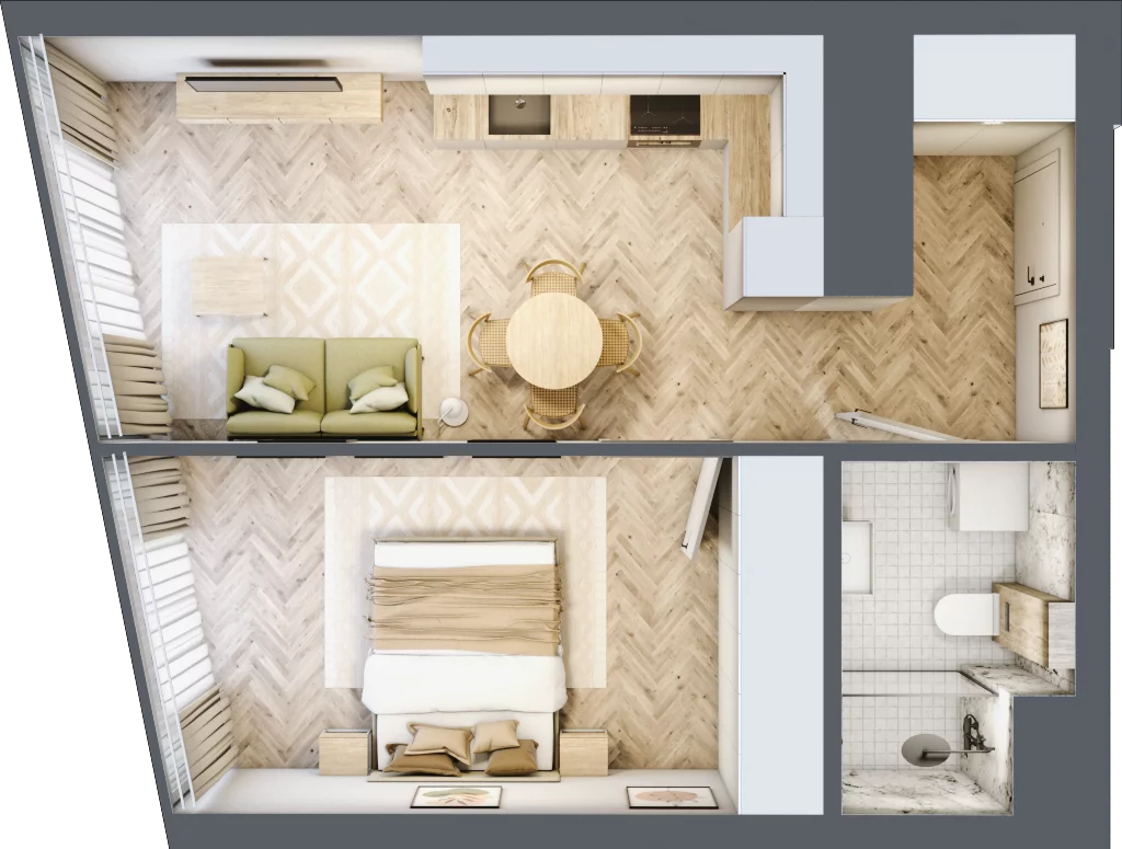 2 pokoje, apartament 40,46 m², piętro 19, oferta nr M.250, O27 Apartamenty Opolska, Katowice, Śródmieście, ul. Opolska 27