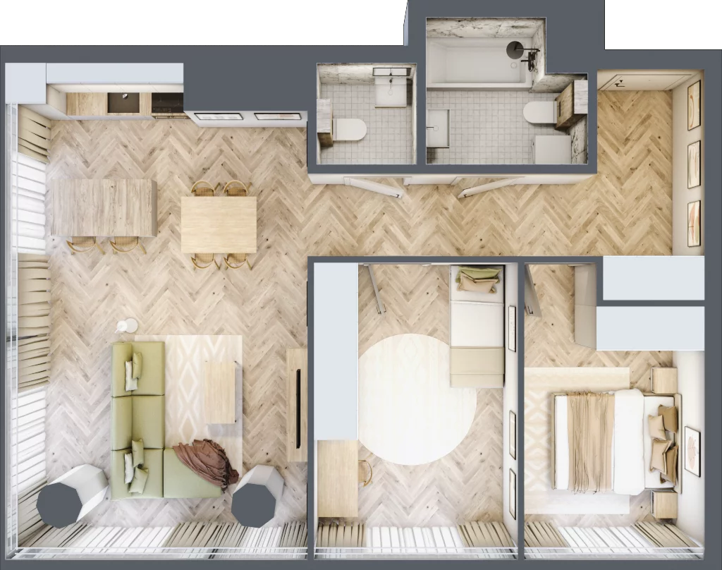 3 pokoje, mieszkanie 72,43 m², piętro 17, oferta nr M.207, O27 Apartamenty Opolska, Katowice, Śródmieście, ul. Opolska 27