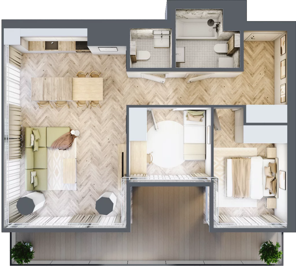3 pokoje, mieszkanie 67,28 m², piętro 7, oferta nr M.27, O27 Apartamenty Opolska, Katowice, Śródmieście, ul. Opolska 27