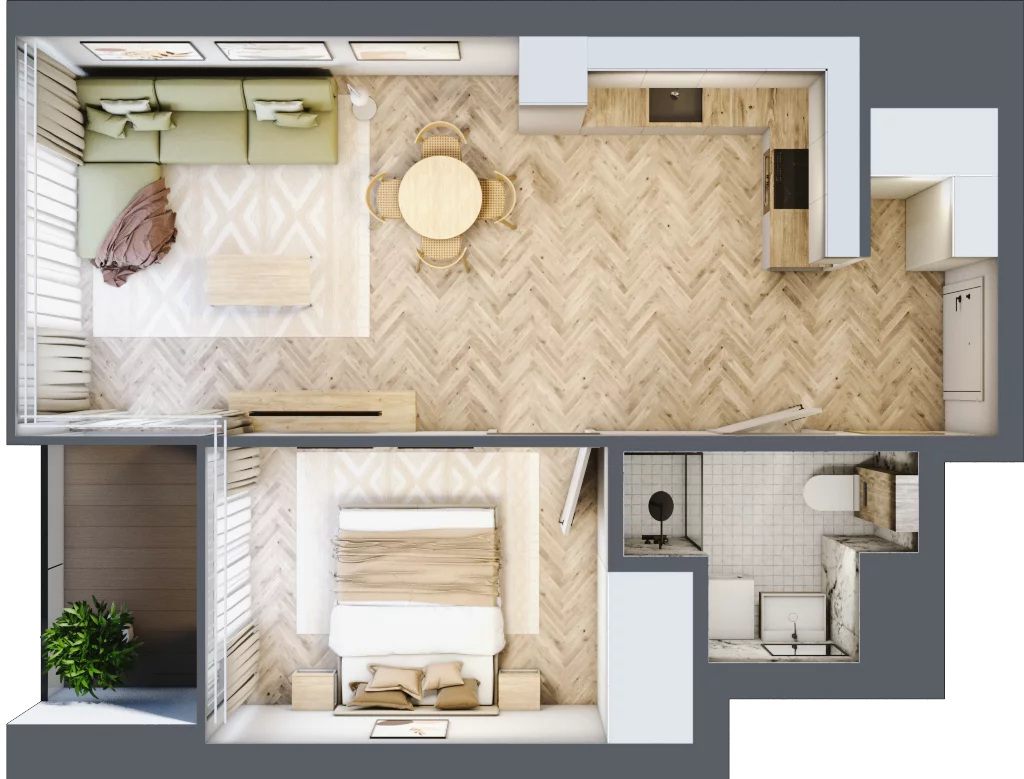 2 pokoje, apartament 43,59 m², piętro 6, oferta nr M.10, O27 Apartamenty Opolska, Katowice, Śródmieście, ul. Opolska 27