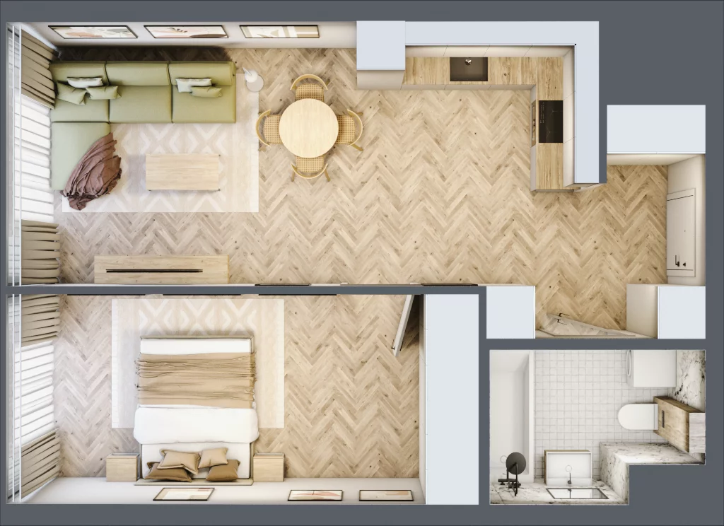 2 pokoje, mieszkanie 48,66 m², piętro 20, oferta nr M.263, O27 Apartamenty Opolska, Katowice, Śródmieście, ul. Opolska 27