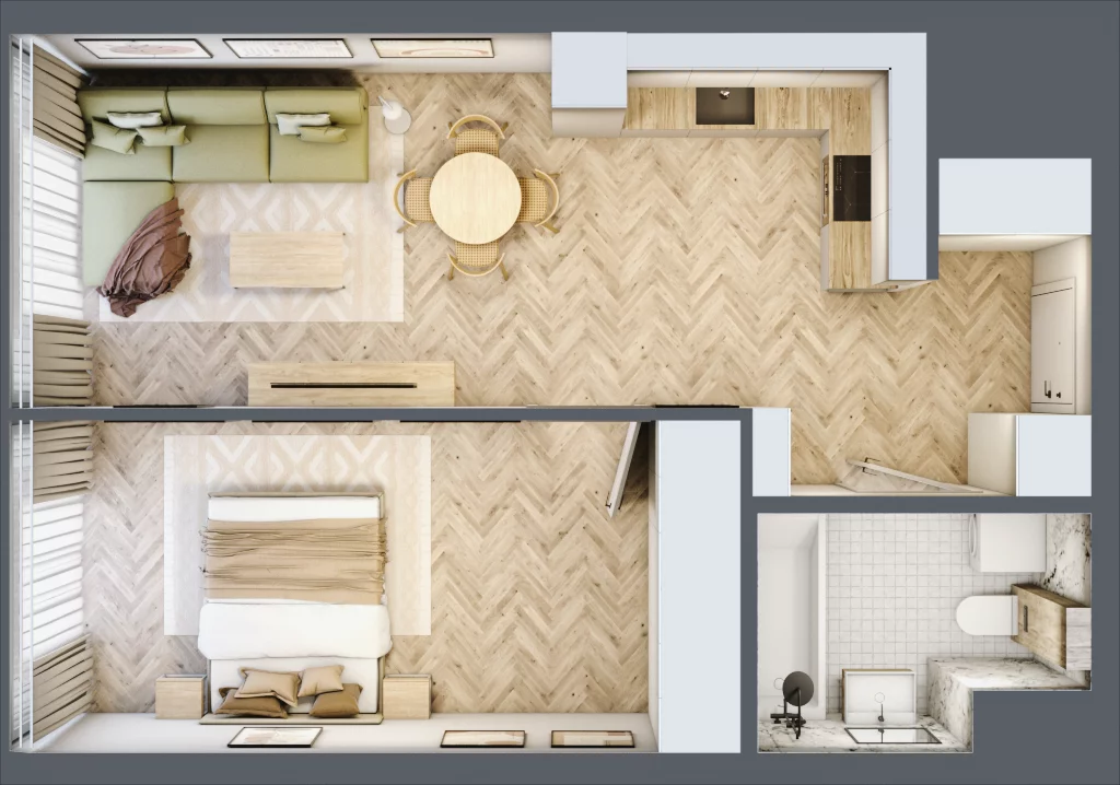2 pokoje, mieszkanie 46,79 m², piętro 21, oferta nr M.284, O27 Apartamenty Opolska, Katowice, Śródmieście, ul. Opolska 27