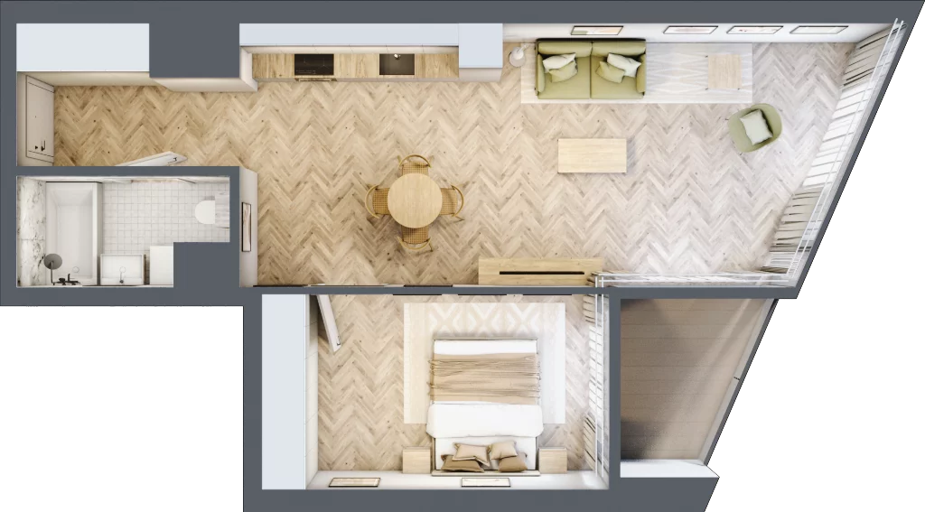 2 pokoje, apartament 52,00 m², piętro 6, oferta nr M.7, O27 Apartamenty Opolska, Katowice, Śródmieście, ul. Opolska 27