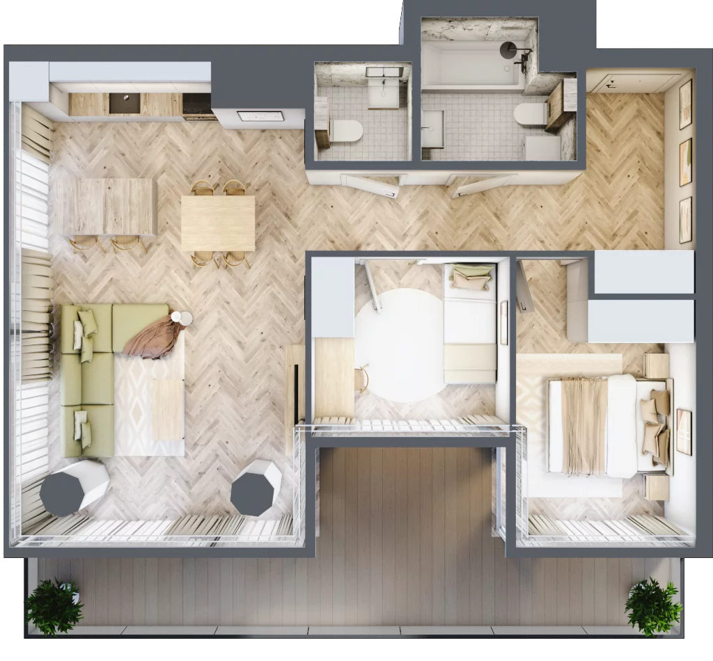 3 pokoje, mieszkanie 67,95 m², piętro 14, oferta nr M.153, O27 Apartamenty Opolska, Katowice, Śródmieście, ul. Opolska 27