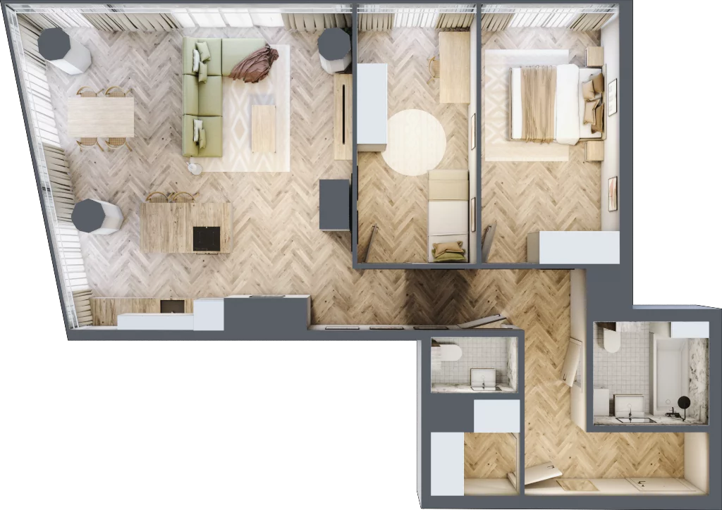 3 pokoje, mieszkanie 87,11 m², piętro 17, oferta nr M.199, O27 Apartamenty Opolska, Katowice, Śródmieście, ul. Opolska 27