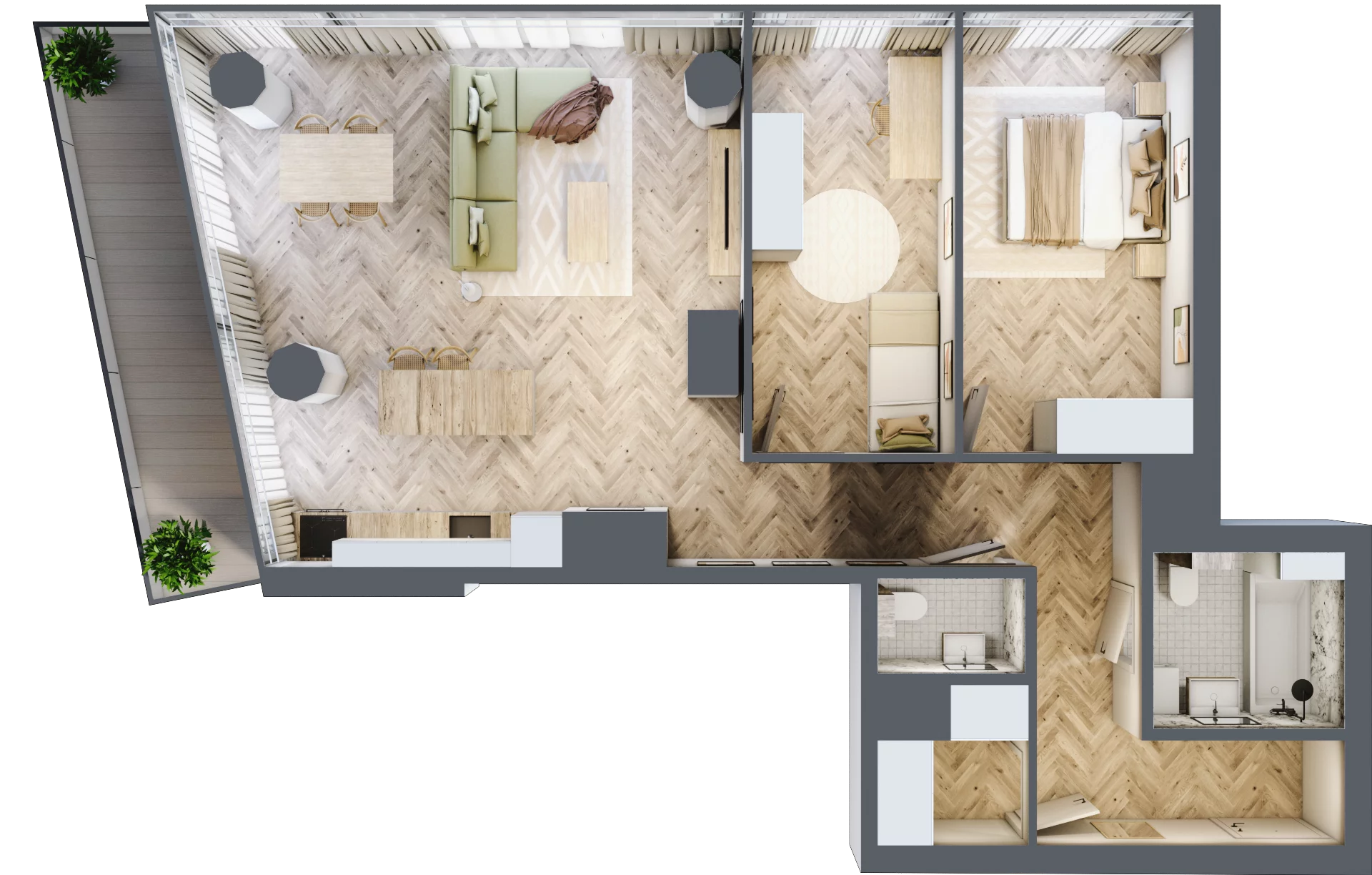 3 pokoje, mieszkanie 86,73 m², piętro 7, oferta nr M.19, O27 Apartamenty Opolska, Katowice, Śródmieście, ul. Opolska 27