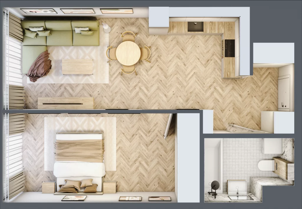 2 pokoje, mieszkanie 47,19 m², piętro 23, oferta nr M.320, O27 Apartamenty Opolska, Katowice, Śródmieście, ul. Opolska 27