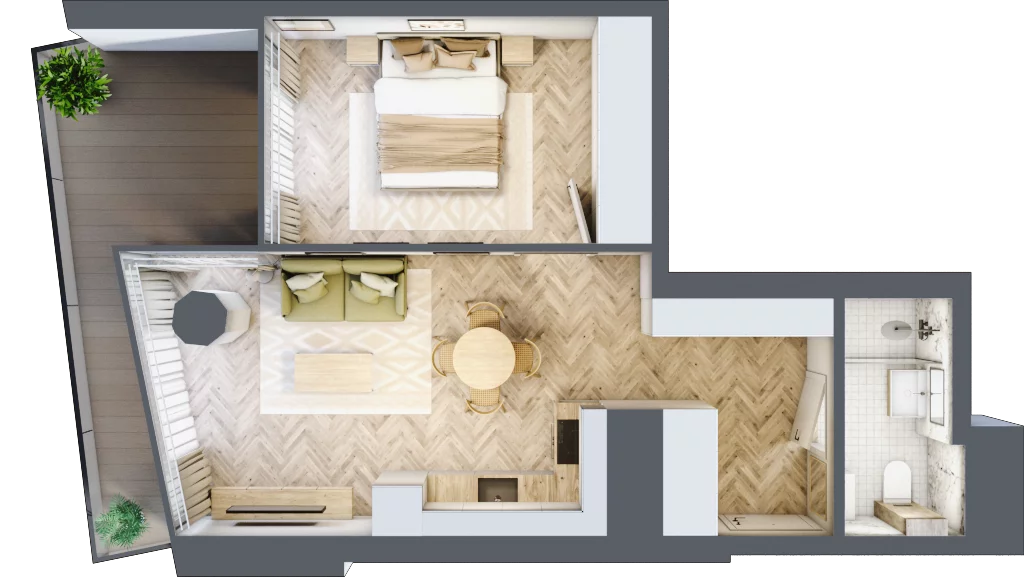2 pokoje, apartament 42,01 m², piętro 6, oferta nr M.2, O27 Apartamenty Opolska, Katowice, Śródmieście, ul. Opolska 27
