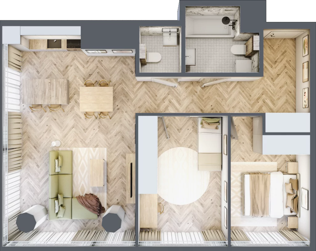 3 pokoje, mieszkanie 72,96 m², piętro 23, oferta nr M.315, O27 Apartamenty Opolska, Katowice, Śródmieście, ul. Opolska 27