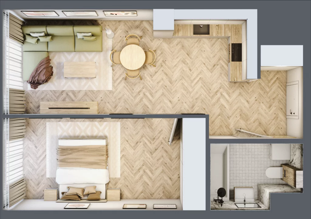 2 pokoje, mieszkanie 47,03 m², piętro 17, oferta nr M.211, O27 Apartamenty Opolska, Katowice, Śródmieście, ul. Opolska 27