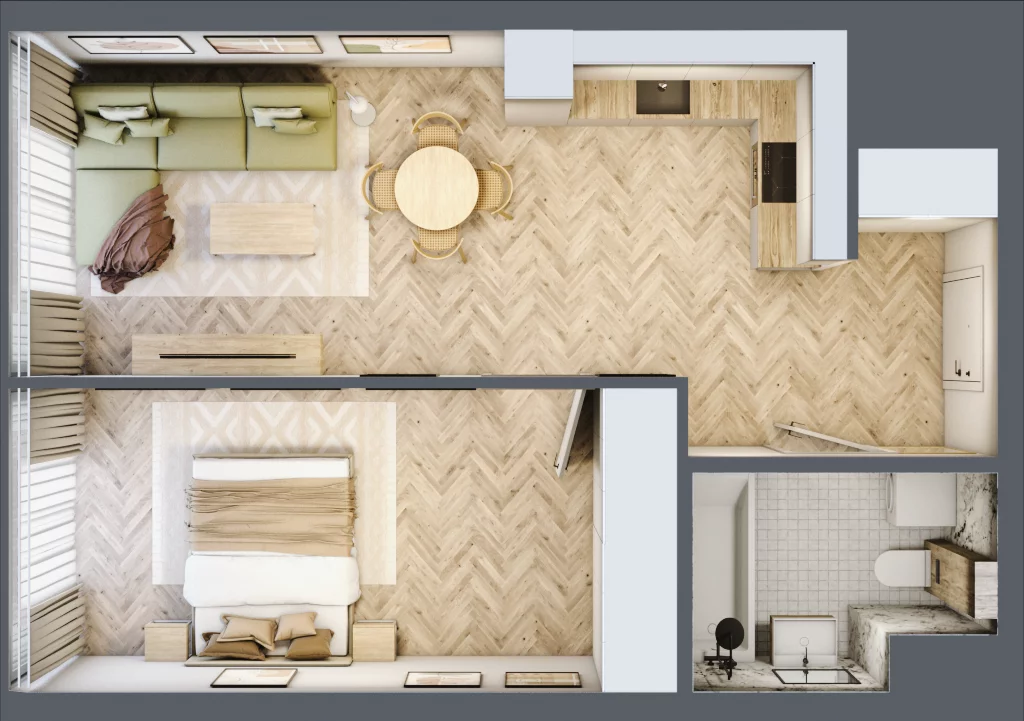 2 pokoje, mieszkanie 47,03 m², piętro 19, oferta nr M.247, O27 Apartamenty Opolska, Katowice, Śródmieście, ul. Opolska 27