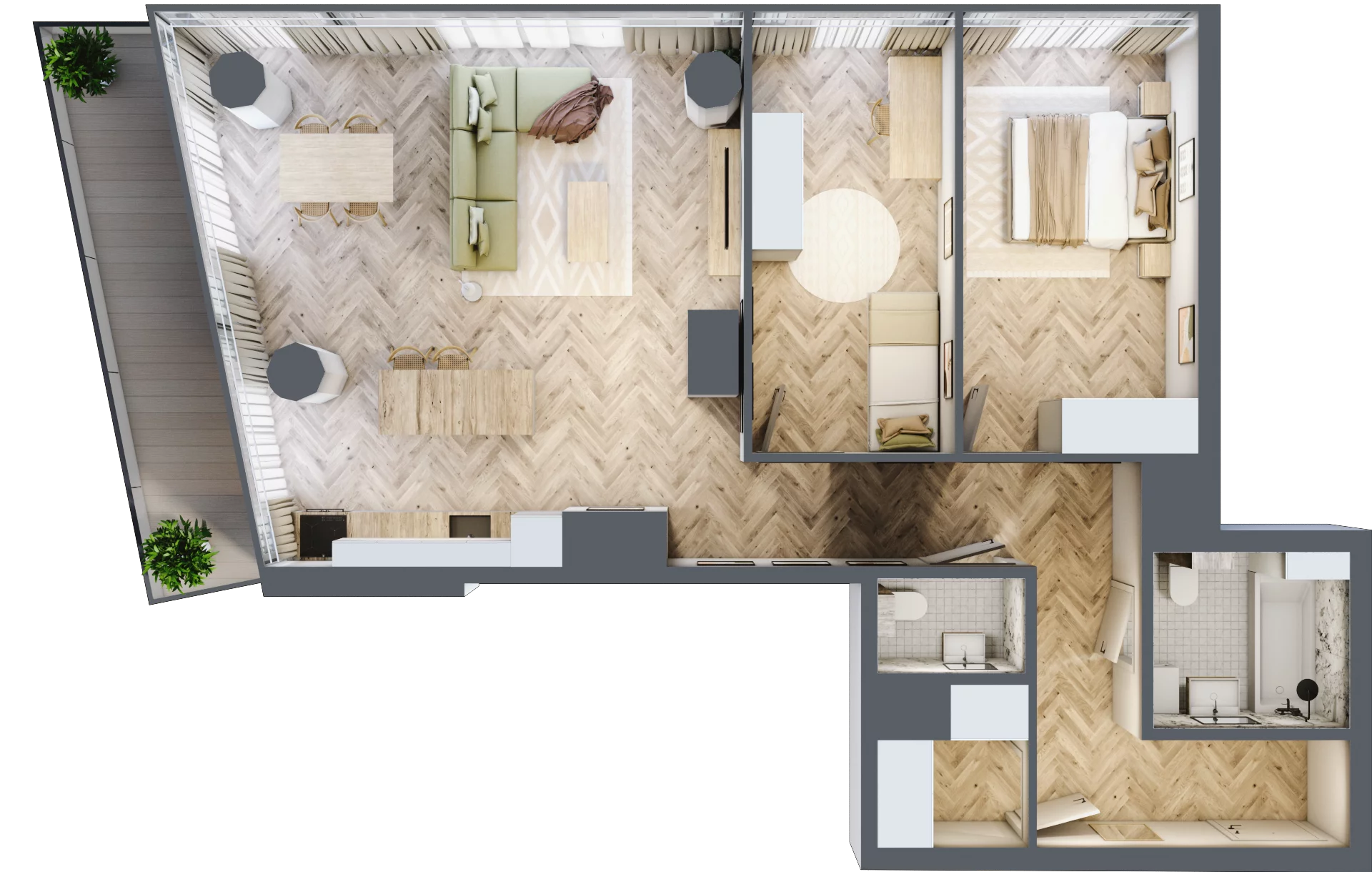 3 pokoje, mieszkanie 87,39 m², piętro 15, oferta nr M.163, O27 Apartamenty Opolska, Katowice, Śródmieście, ul. Opolska 27