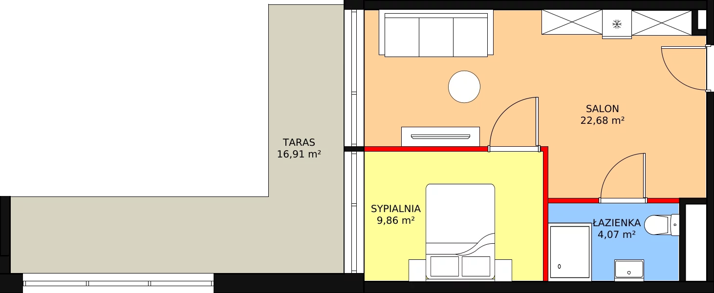 2 pokoje, apartament 36,50 m², parter, oferta nr 0.A17, Linea Mare, Pobierowo, ul. Karola Borka 6