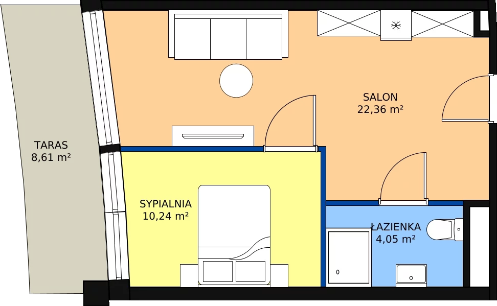 Zalety apartamentu 36.65 m², 0.A24