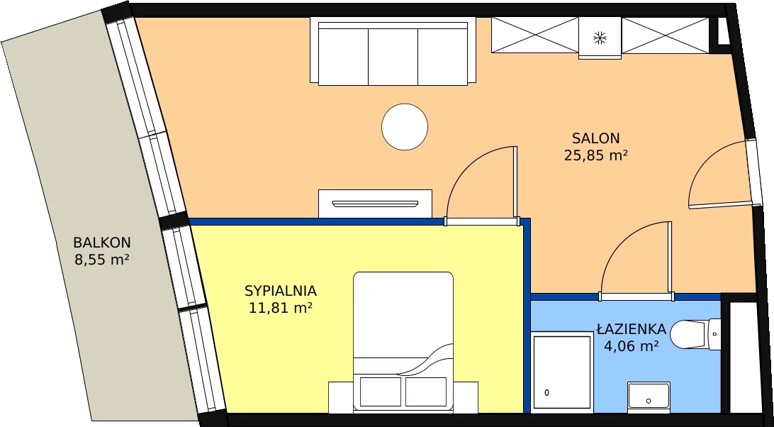 Zalety apartamentu 41.72 m², 2.A27