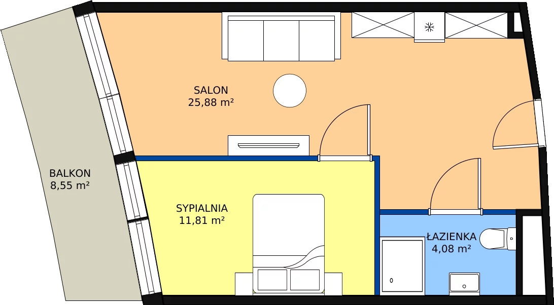 Zalety apartamentu 41.77 m², 3.A27