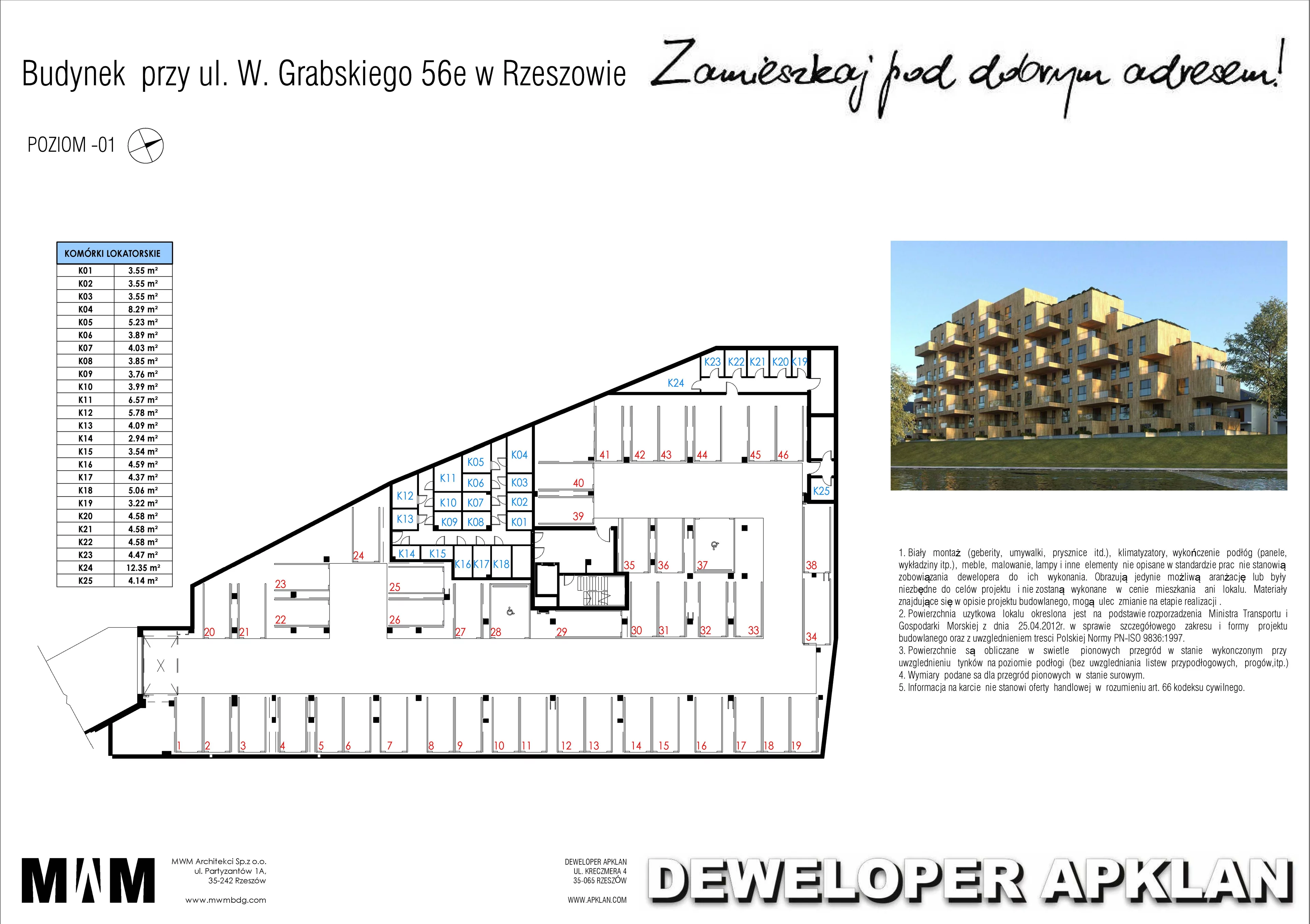 3 pokoje, mieszkanie 60,51 m², parter, oferta nr , WOODEN M05, Rzeszów, Drabinianka, Grabskiego 56e
