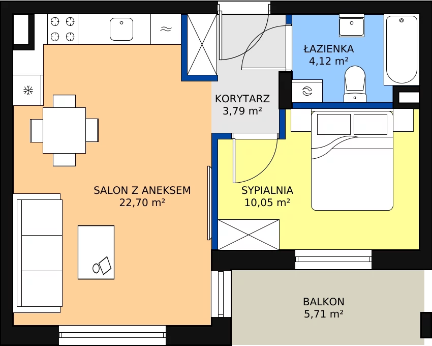 Zalety mieszkania 41.96 m², 6