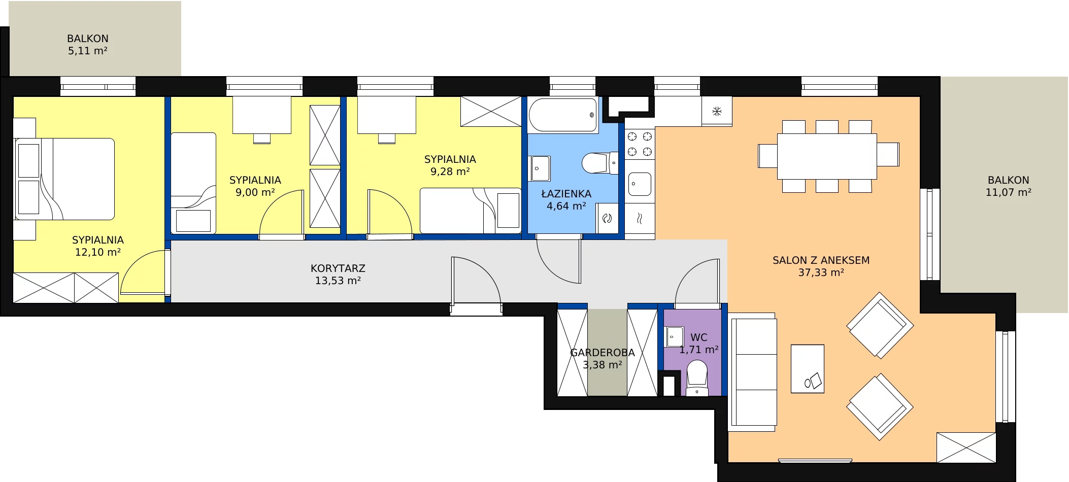 Zalety mieszkania 94.84 m², 10