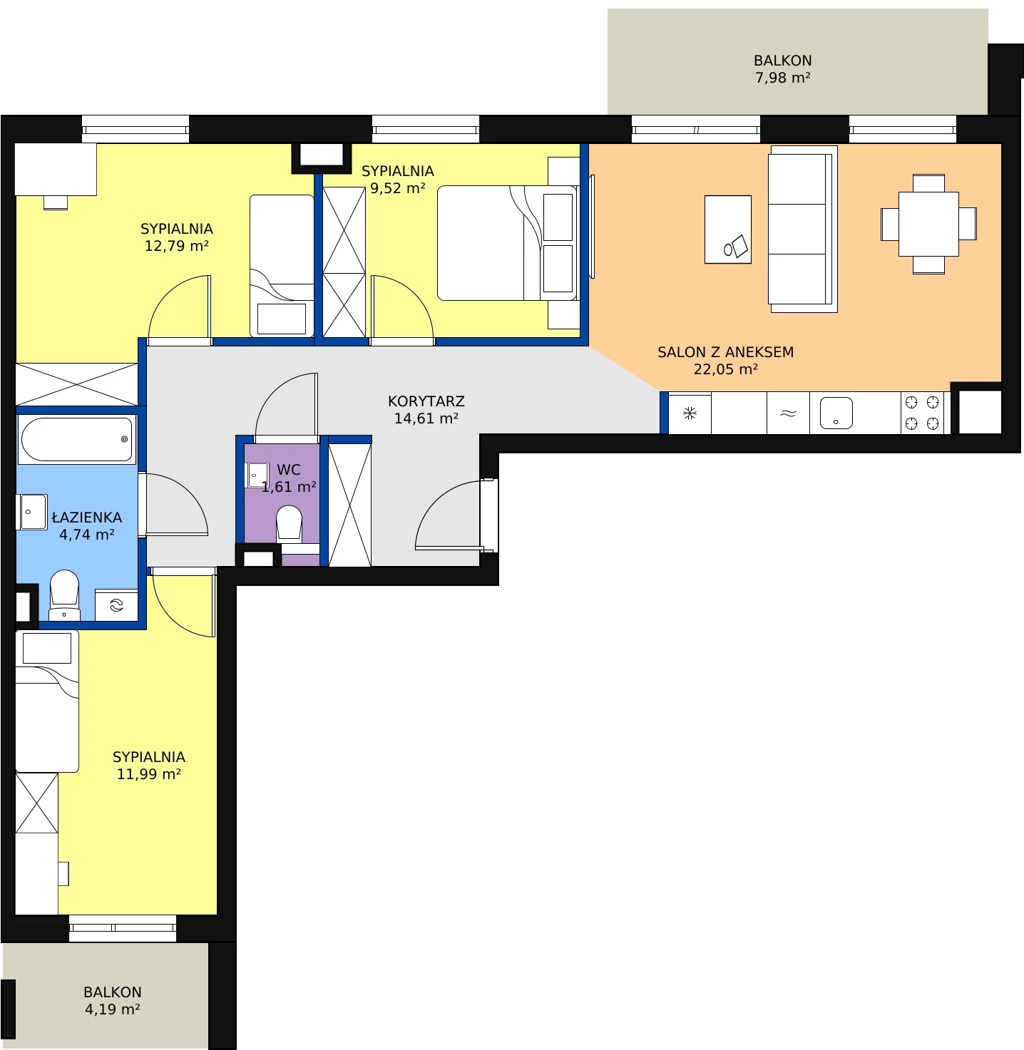 Zalety mieszkania 80.81 m², 15