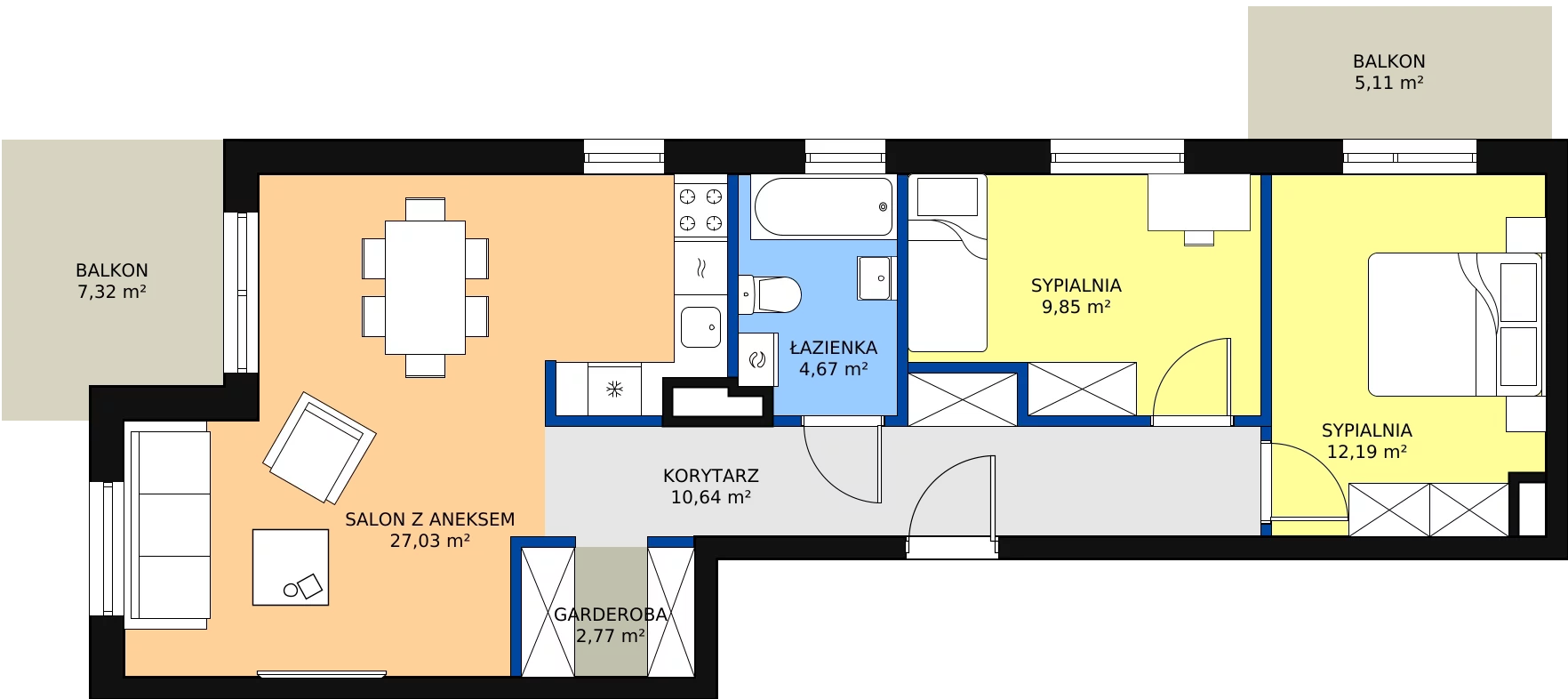 Zalety mieszkania 70.13 m², 32