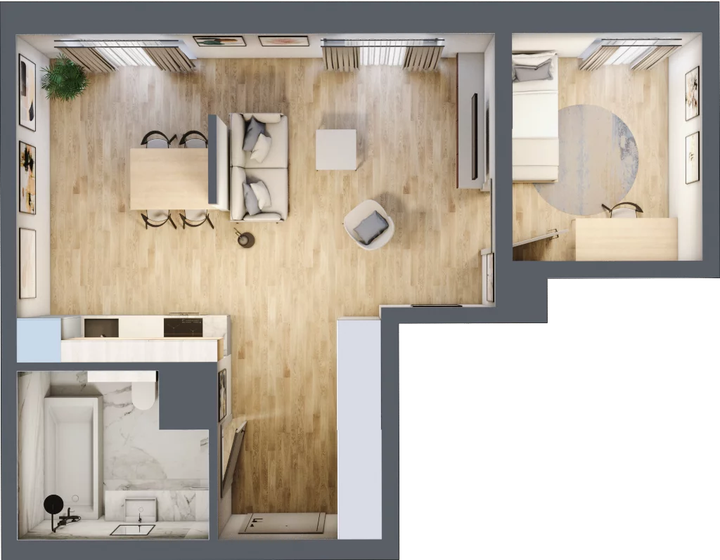 2 pokoje, mieszkanie 46,94 m², piętro 3, oferta nr 24, Lipowa 45, Łódź, Polesie, ul. Lipowa 45