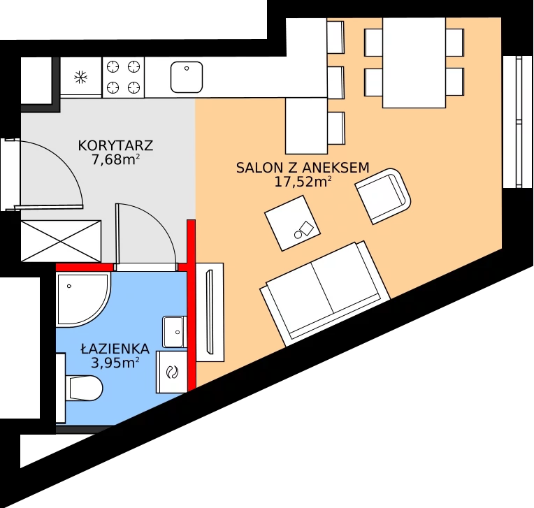 Zalety mieszkania 29.15 m², 23