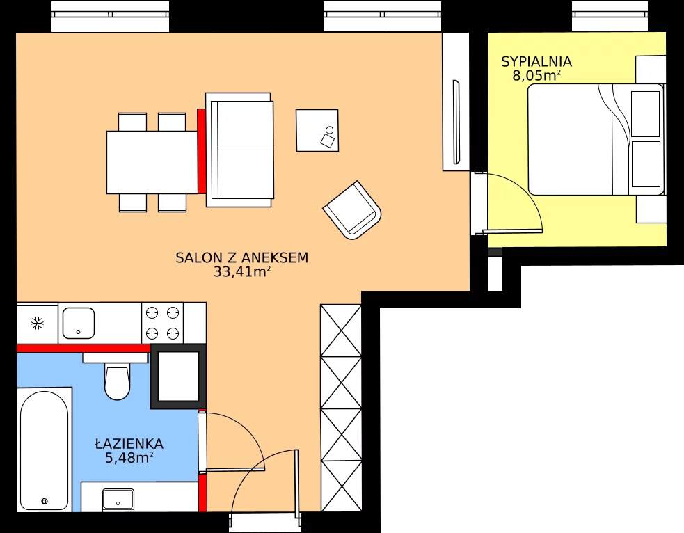 Zalety mieszkania 46.94 m², 33