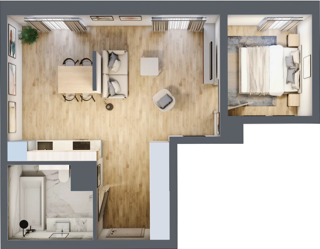 2 pokoje, mieszkanie 46,94 m², piętro 4, oferta nr 33, Lipowa 45, Łódź, Polesie, ul. Lipowa 45