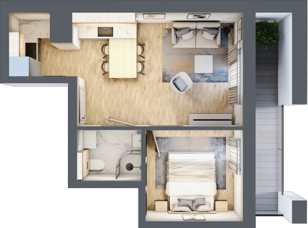 2 pokoje, mieszkanie 32,24 m², piętro 5, oferta nr 43, Lipowa 45, Łódź, Polesie, ul. Lipowa 45