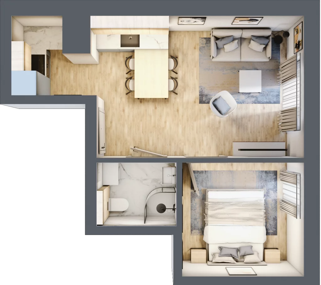 2 pokoje, mieszkanie 32,37 m², piętro 6, oferta nr 52, Lipowa 45, Łódź, Polesie, ul. Lipowa 45