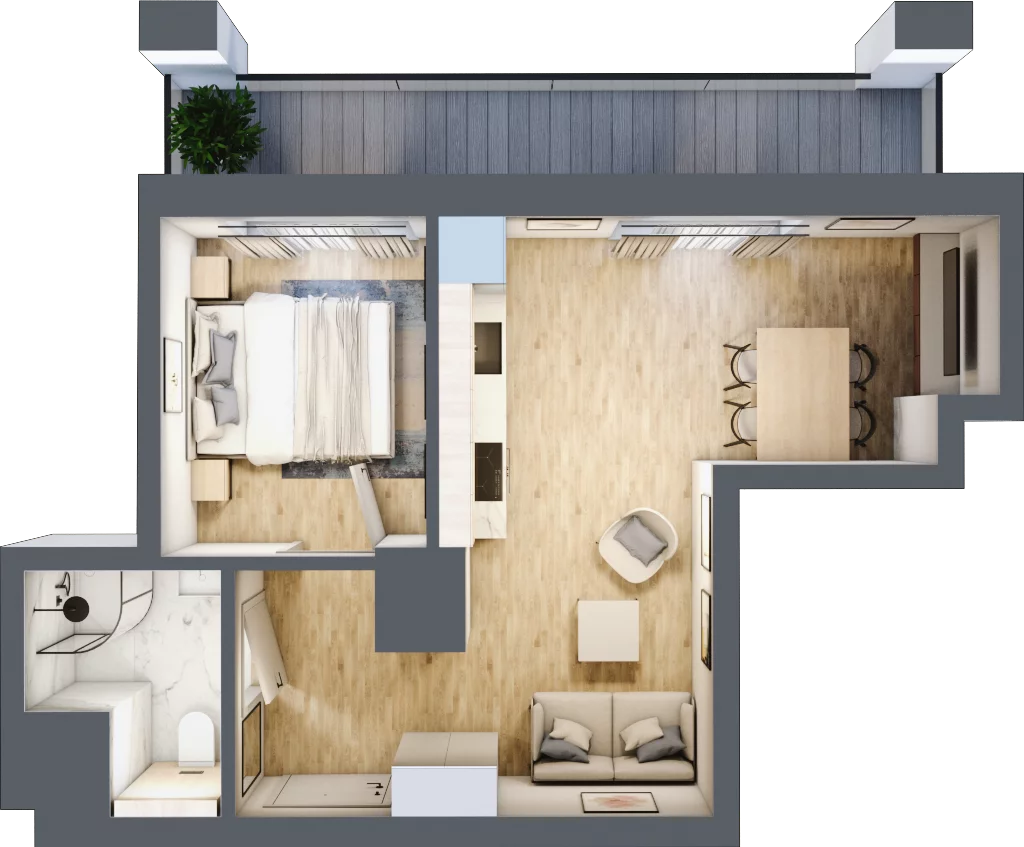 2 pokoje, mieszkanie 32,67 m², piętro 5, oferta nr 42, Lipowa 45, Łódź, Polesie, ul. Lipowa 45