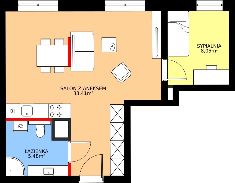 Zalety mieszkania 46.94 m², 15